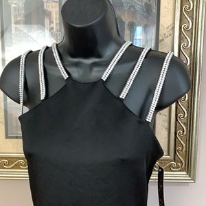 Shelby Nites Cocktail Dress Rhinestone Straps Sz 8